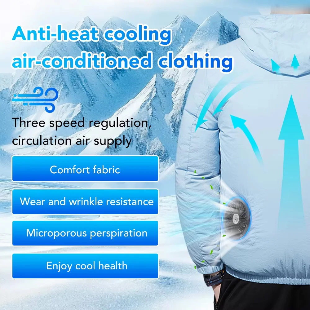 Summer USB Electric Fan Cooling Jackets Outdoor Sun Protection Air Conditioning Clothing Couples Hooded Heatstroke Skin Coat