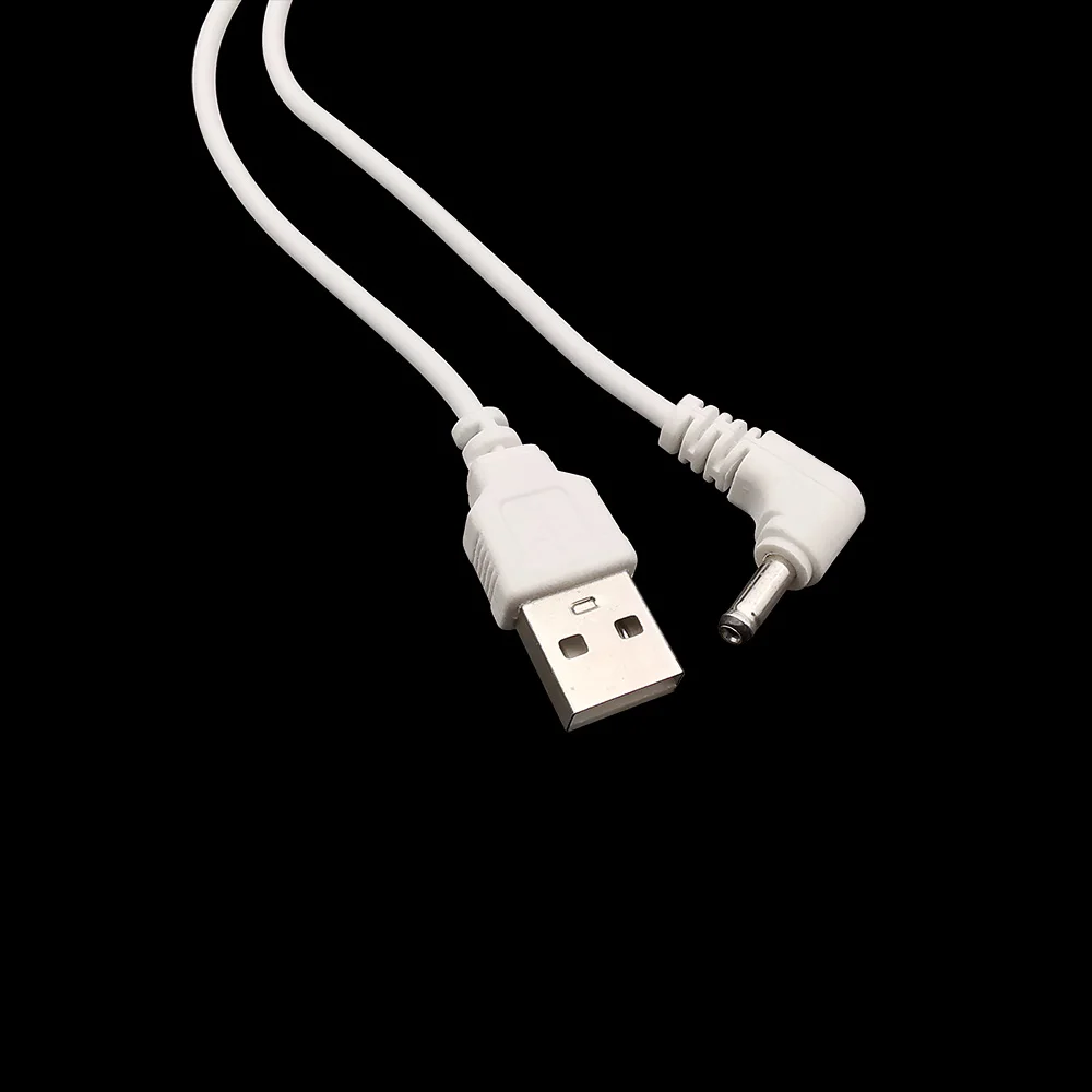 5V USB 2.0 Type A Male to 3.5x1.35mm DC Power Male Plug Elbow Right Angle Charging Wire Cable USB Cord Connector White 100CM