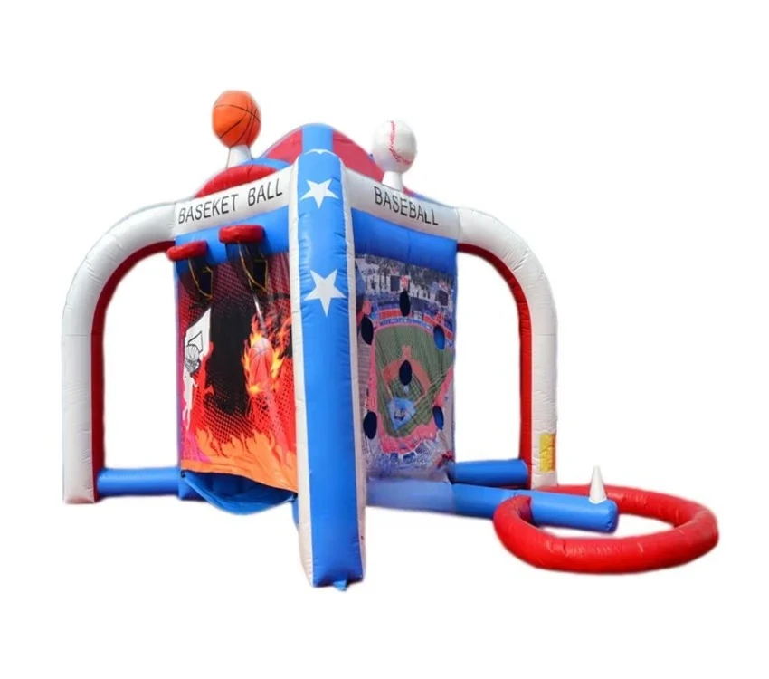 

Commercial Inflatable sport games inflatable 4-in-1 basketball baseball soccer football games adults bouncy castle games