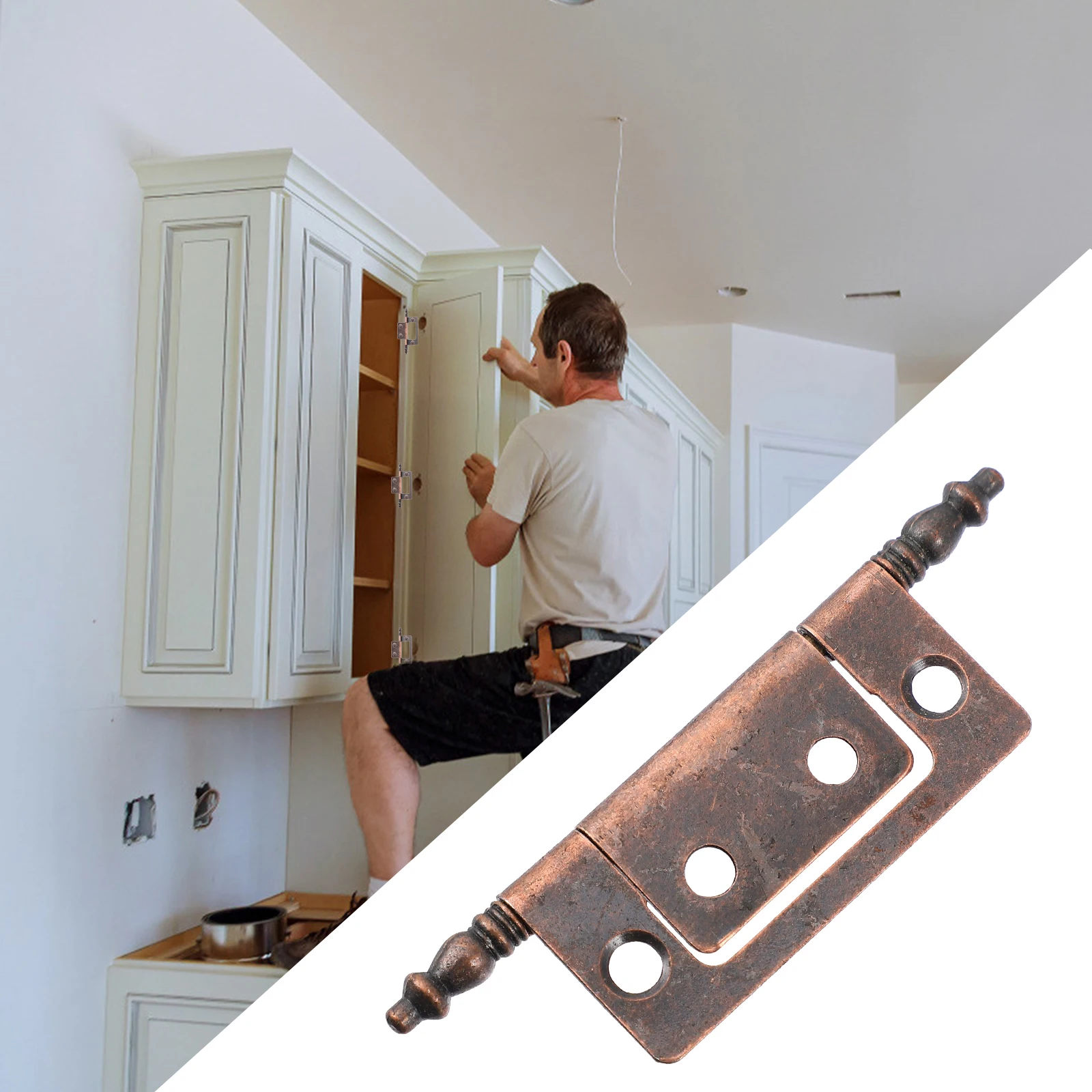 

Hinges for Cabinets Iron Decorative Non Mortise Heavy Duty Kitchen Furniture Thickened Stainless Closet
