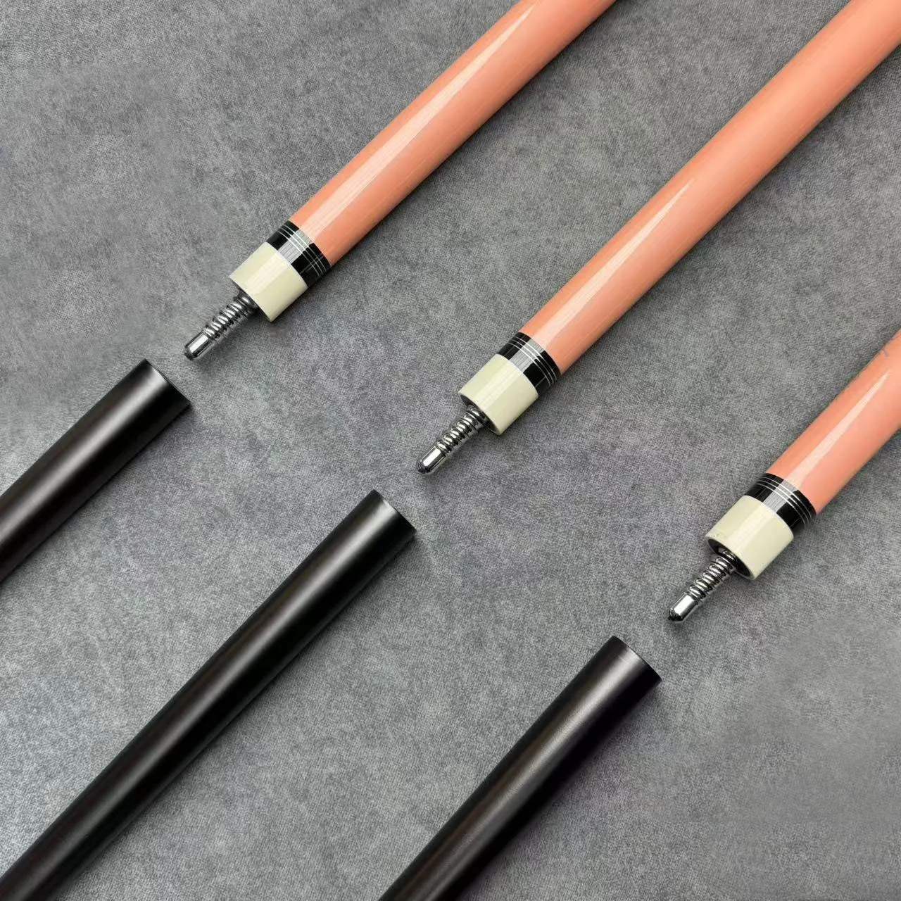 

High Quality 12.4mm Carbon Fiber Pool Cue Stick Shaft Protapered Snooker Cue Blanks with Stainless Steel Joint Maple Butt Sleeve