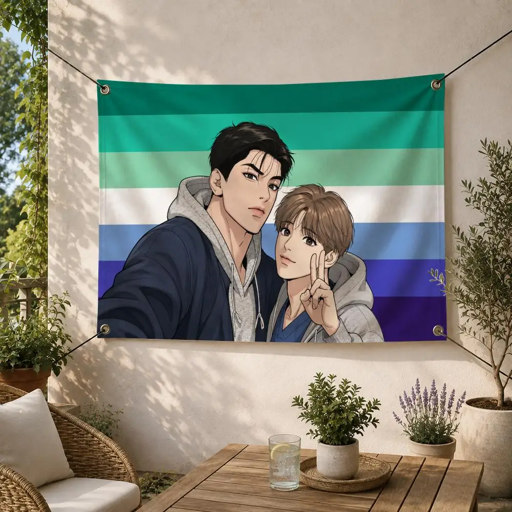 Romance J-Joo Jaekyung Kim Dan Flags Decorative Flag Banner for Outdoor Garden Yard Camping Party Home Wall Hanging Decor