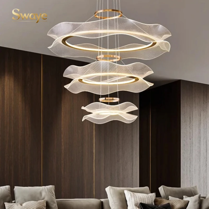 

Modern Luxury High-end LED Ceiling Chandeliers Lamps Design Acrylic Pendant Lights Home Decor Bedroom Dinning Living Villa Lobby