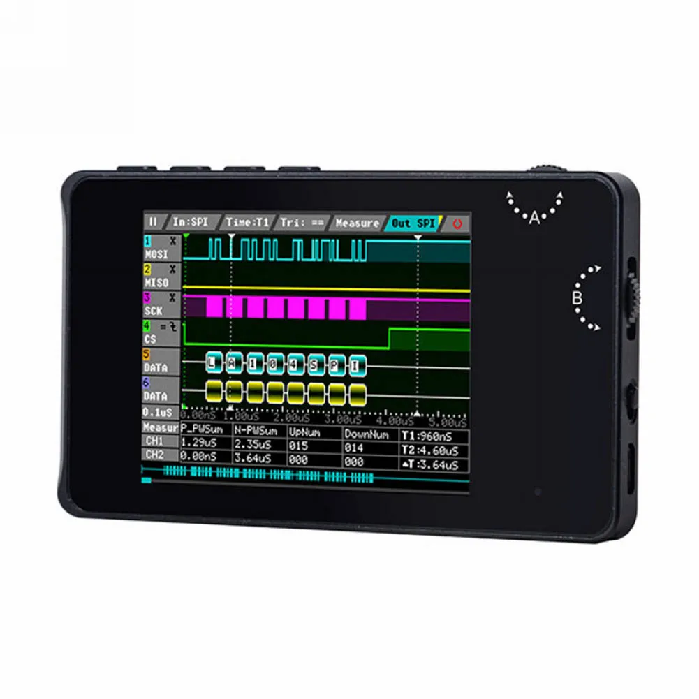 Digital Logic Analyzer LA104 USB Mini 4 Channels 100MHz Max Sampling Rate Built In 8MB Flash Storage 2.8 Inch Oscilloscope