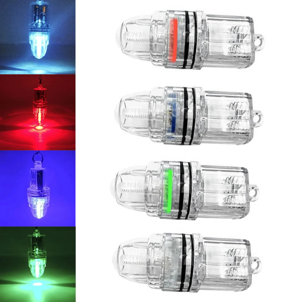 

LED Fishing Lures Lamp Artificial Bait Light Deep Drop Underwater Waterproof Bullet Shape Flickering Night Fishing Accessories