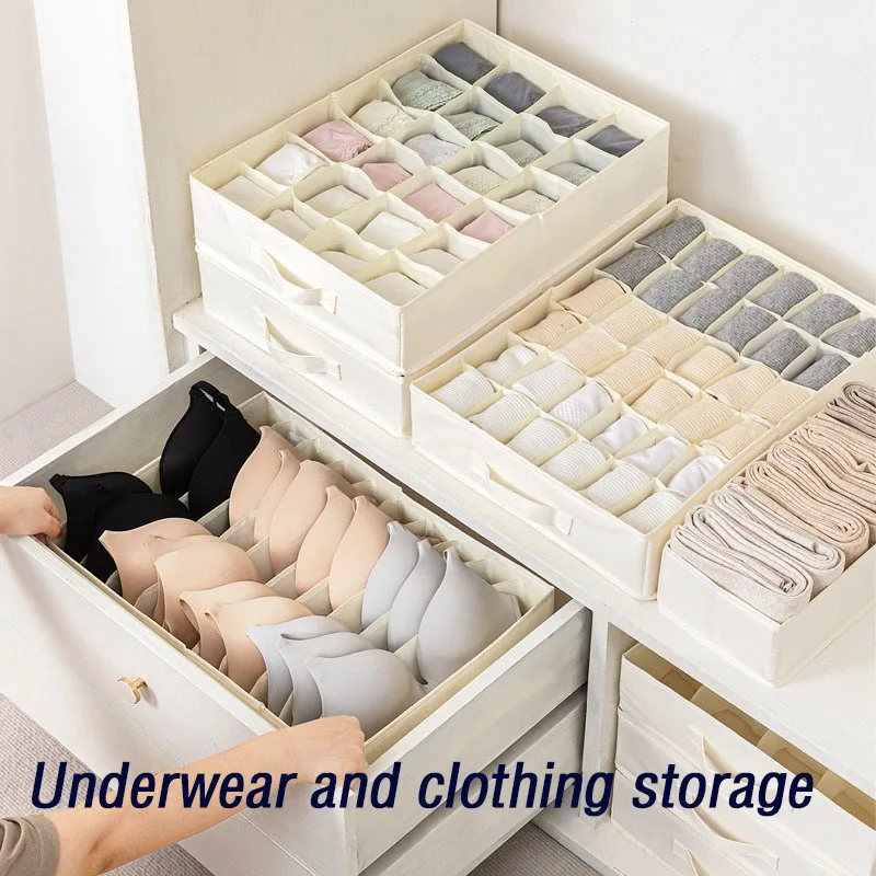 Socks Clothing Storage Box Fabric Folding PP Board Washable Panties Underwear Storage Box Wholesale