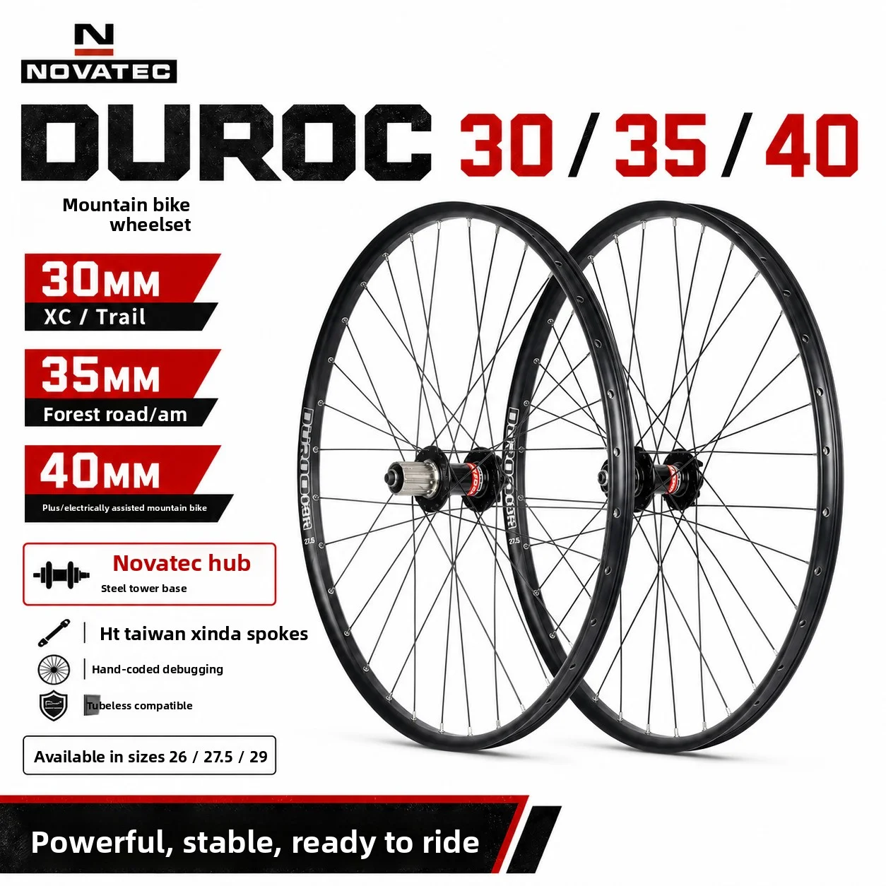 Tubeless Wheelset 27.5 29 32Hole Disc Brake Hub 36T Ratchet AM DH Wheelset 110 148 Boost Hub 100 142 Thru 135 QR