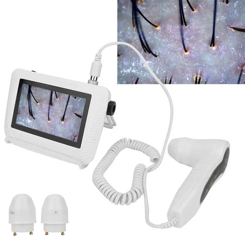 5 بوصة كاشف فروة الرأس بصيلات الشعر النفط جهاز اختبار الرطوبة 50X/200X المحمولة آلة محلل الجلد العناية بالبشرة رصد قابلة للشحن #2