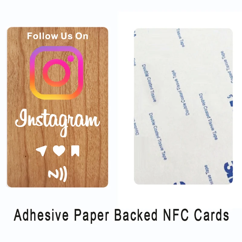 بطاقات NFC الرقمية الفاخرة من خشب الكرز NFC215 علامات NFC لمراجعة Google Instagram Facebook WhatsApp #5