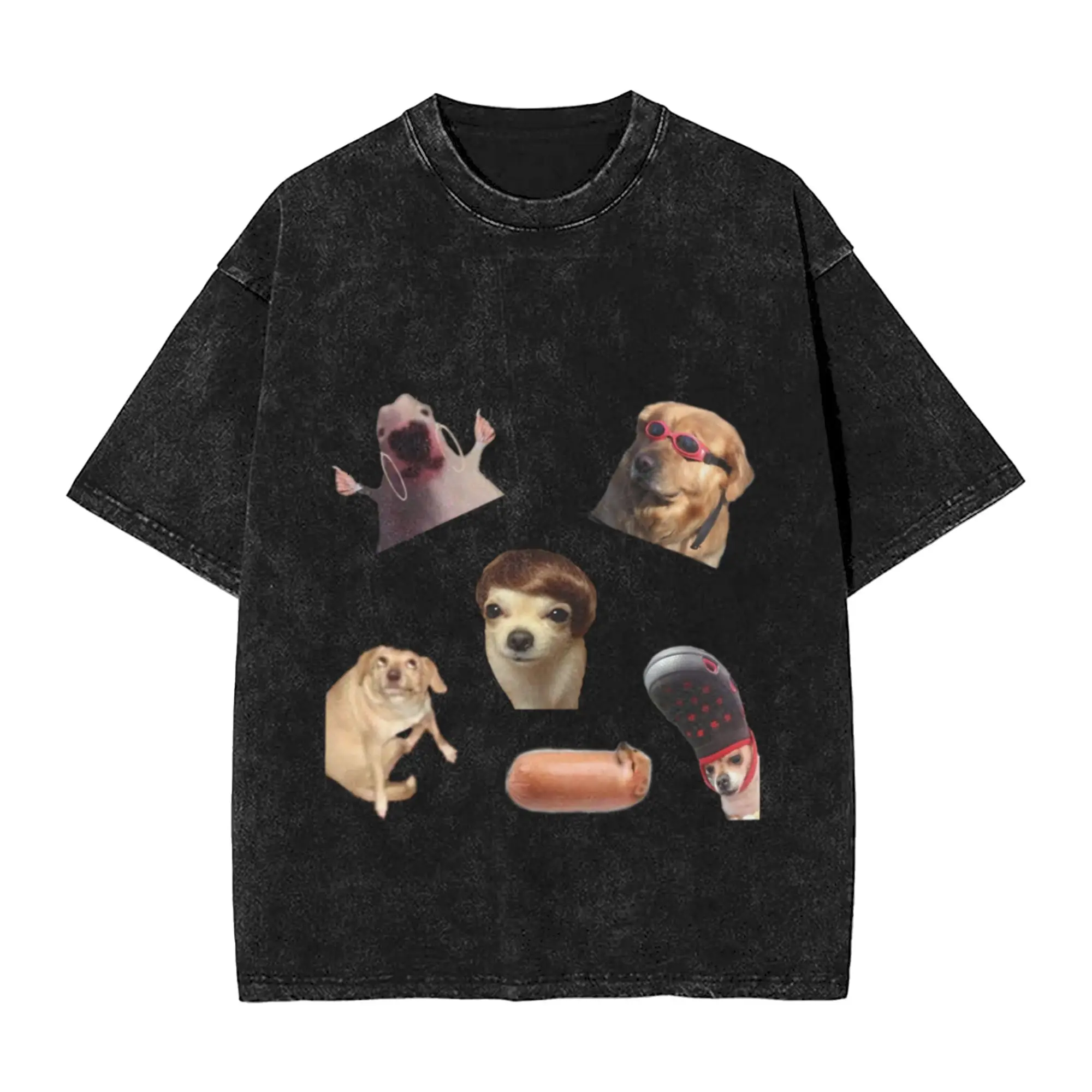 Dog Memes Sticker Bundle Unique Comfort A Vintage Oversized Cotton Unisex T-Shirts