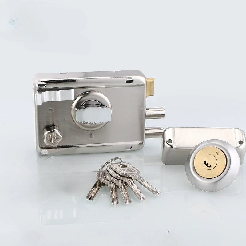 Professional exterior door lock Security Anti-theft Lock Multiple Insurance Wood Gate Lock For Furniture Hardware