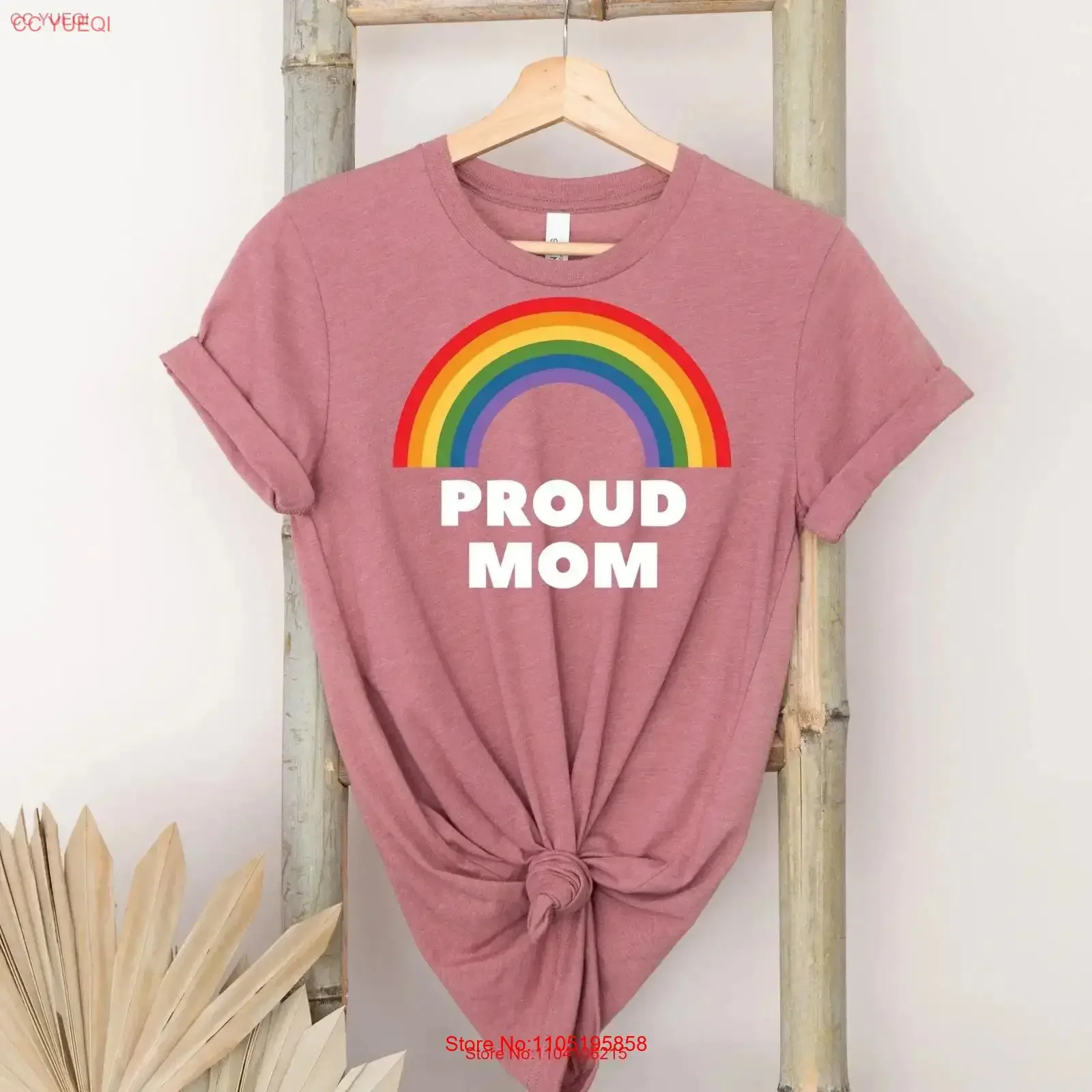 

Proud Mom LGBT T Shirt Pride GifT SweaT Mother From Daughter And Son LGBTQ vintage Washed streetwear homme Stretched Soft