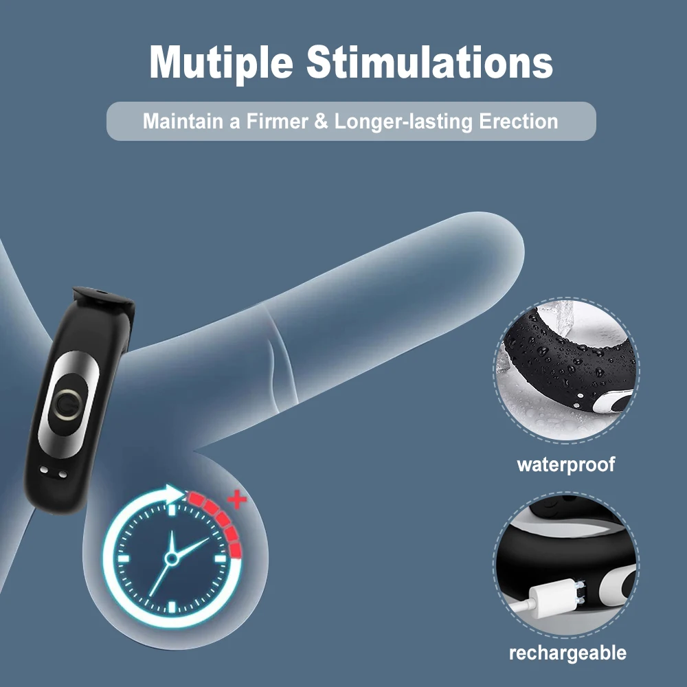 حلقات قضيب شحن للذكور ، تأخير القذف ، يوميًا وليلًا ، حلقة قضيب مقاومة للماء ، تعديل حجم مرن ، ألعاب جنسية #1