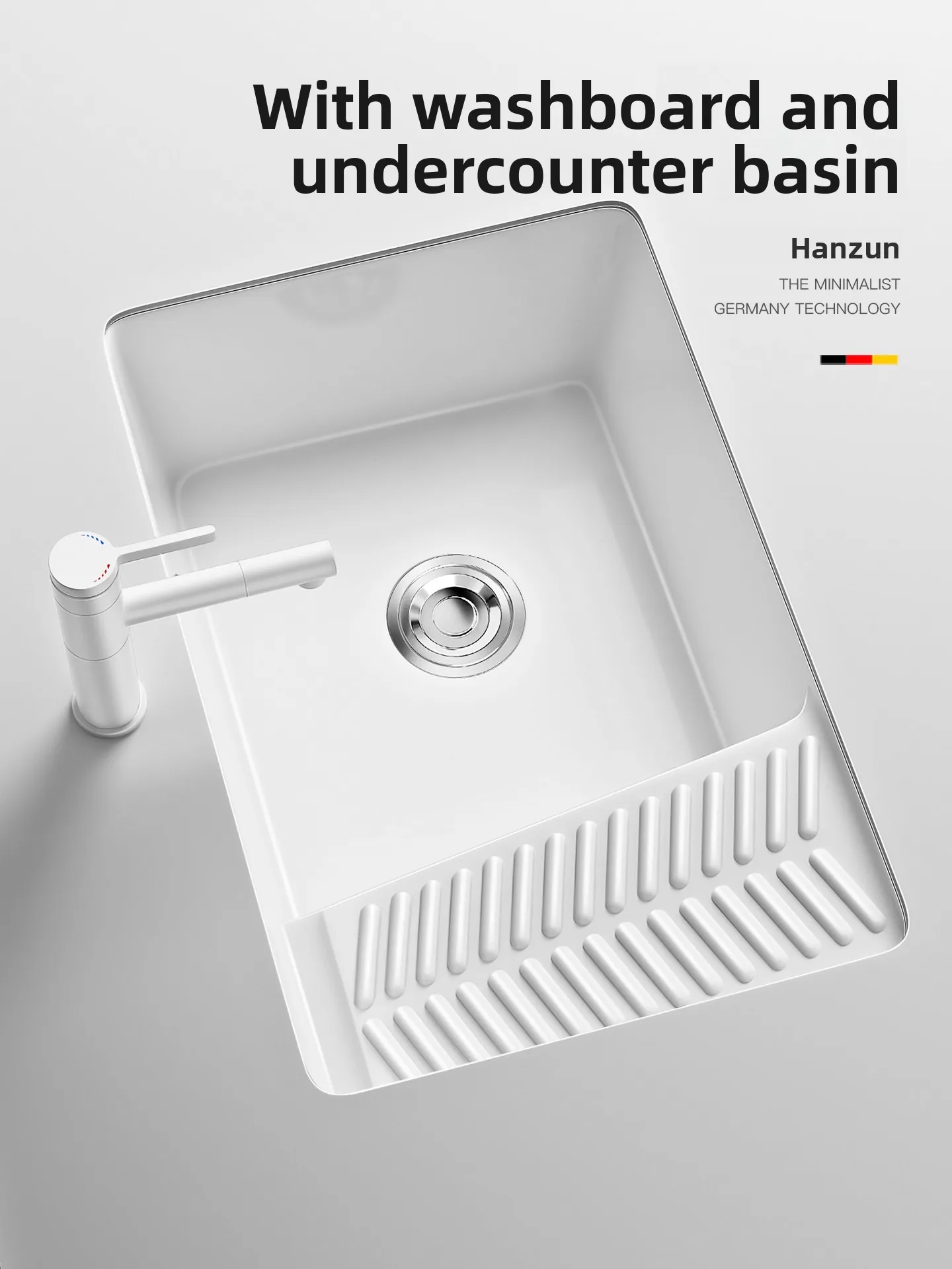 CX ceramic under-counter  laundry basin with rubbing board wash  deepening laundry basin