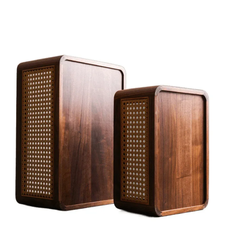 

North American black walnut rattan storage basket