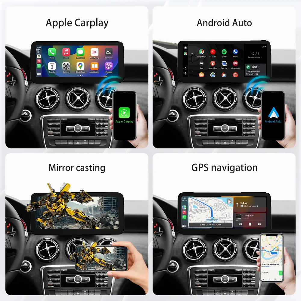 CarPlay Android Auto Multimedia Display Screen for Mercedes-Benz a B C E Class CLA GLA GLC CLS NTG4.5 NTG5.0