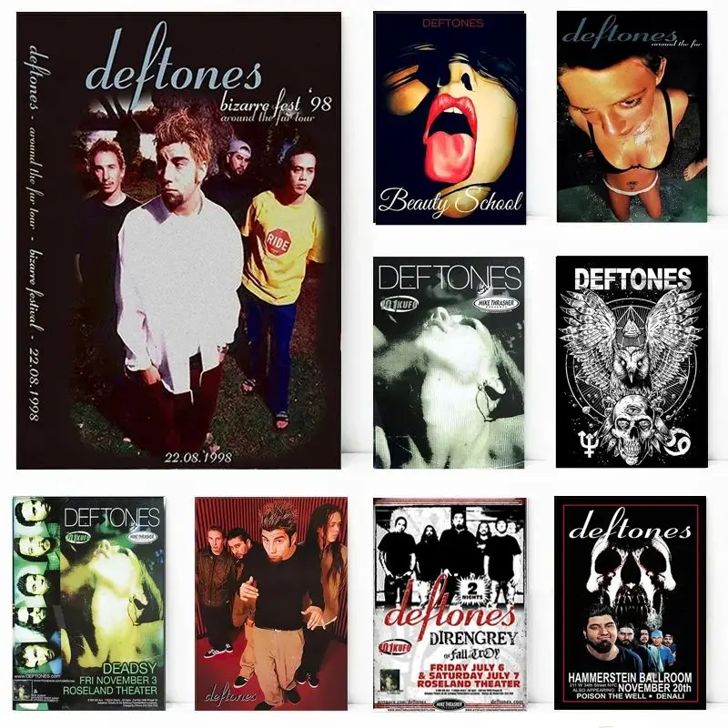 Póster Retro de banda Deftones, álbum de música clásica alrededor de la piel/ojos de diamante, pintura en lienzo, imágenes de pared, decoración del hogar, regalo para seguidores