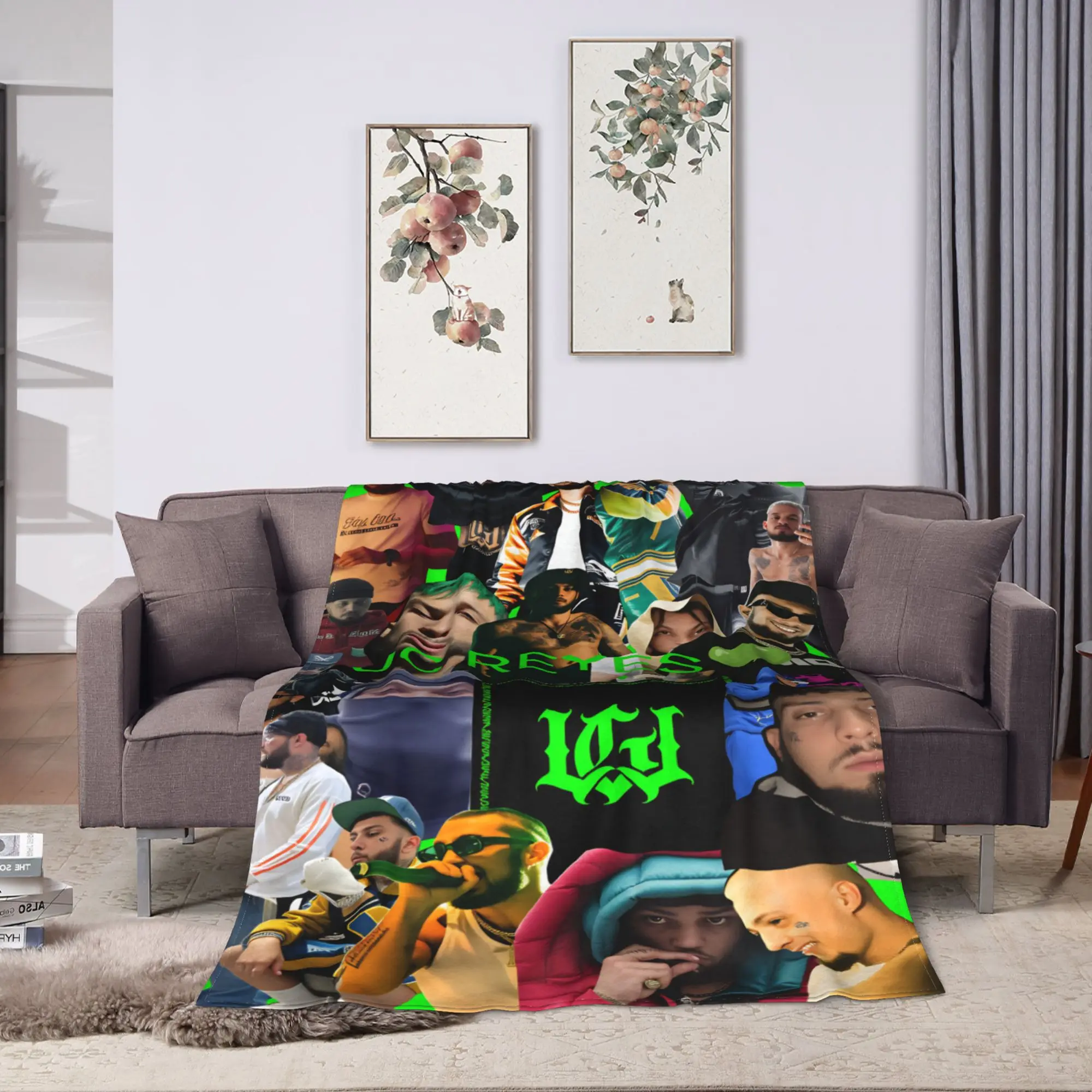 Rapper J-Jc Reyes Flannel Blanket  Super Soft Bedding Throws for Couch Bed Airplane Travel Pattern Bedspread Sofa Bed Cover