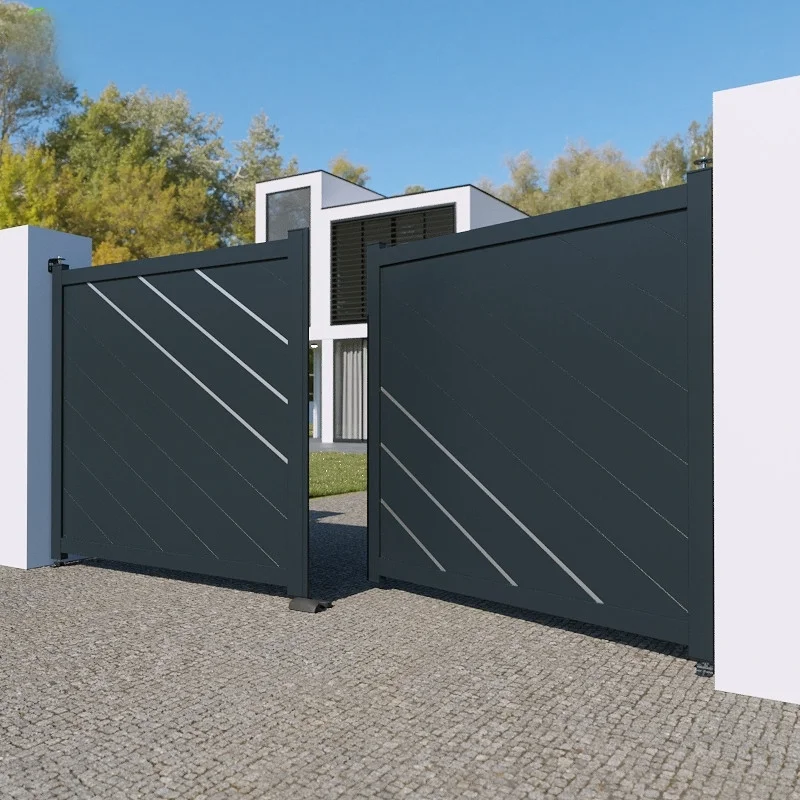 Dynamic face recognition aluminum vertical hinged door and pedestrian opening Lane gate design