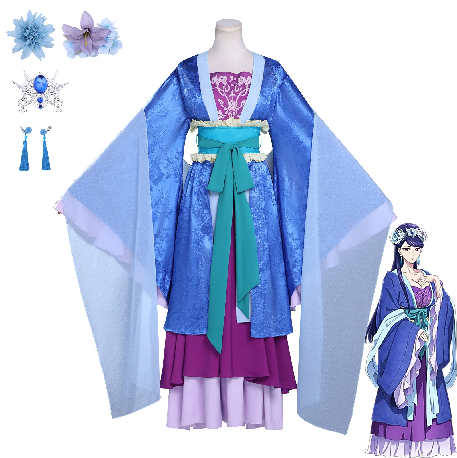 

Anime Kusuriya no Hitorigoto Season 2 Rikka Cosplay Costume The Apothecary Diaries Hanfu