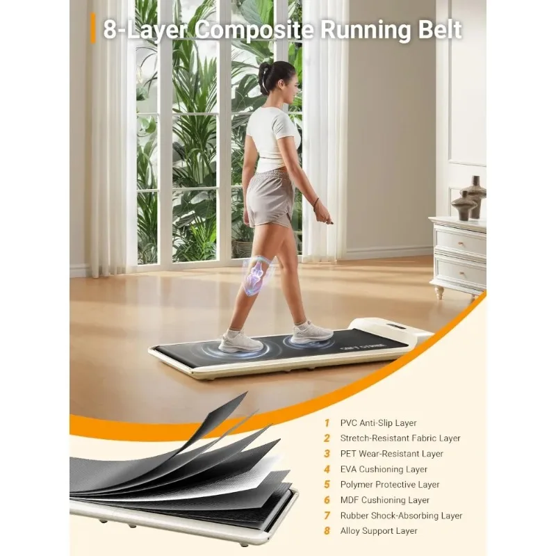 Foldable Walking Pad Treadmill Colorful under Desk for Home Office Stylish Compact Design No Customized