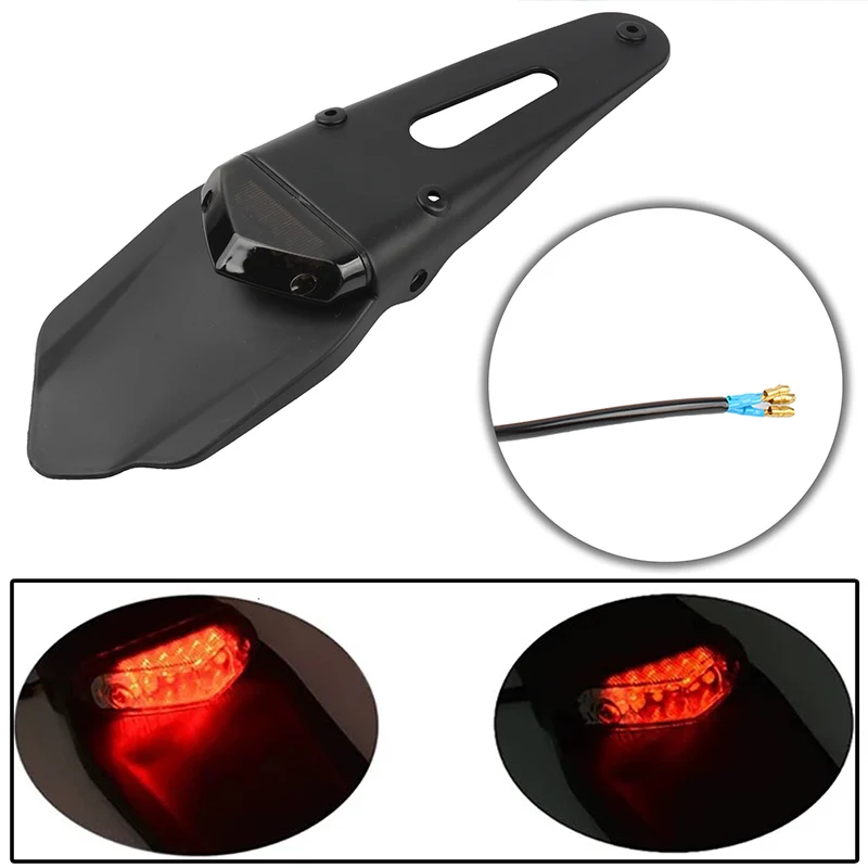 دراجة نارية عالمية 12 فولت LED الضوء الخلفي مصباح مكبح مع الحاجز الخلفي لوحة ترخيص قوس حامل للدراجة على الطرق الوعرة