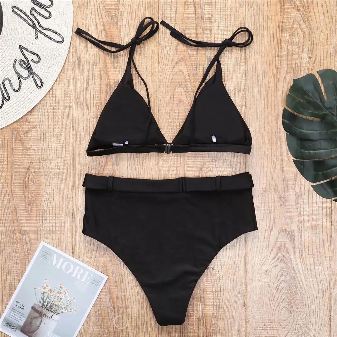 4 Farben Damen-Badeanzug High-Waist-Bikini 2026 Damen-Bademode Zweiteiliges Bikini-Set mit Gürtel Badeanzug Schwimmanzug V2359 – Detail 20