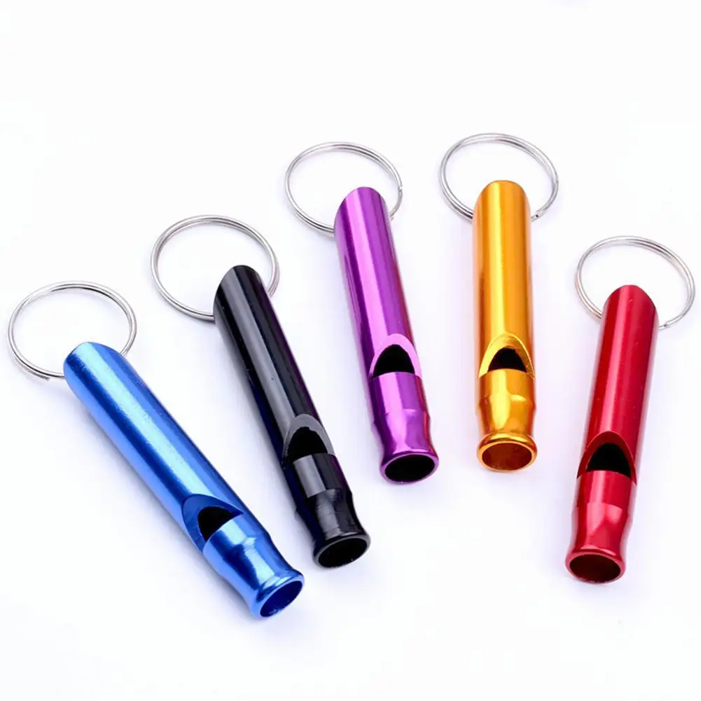 Cheap Whistle Keychain Self Defense Outdoor Multifunctional Metal Aluminum SOS First Aid Whistle Explore Keyring Key Chain
