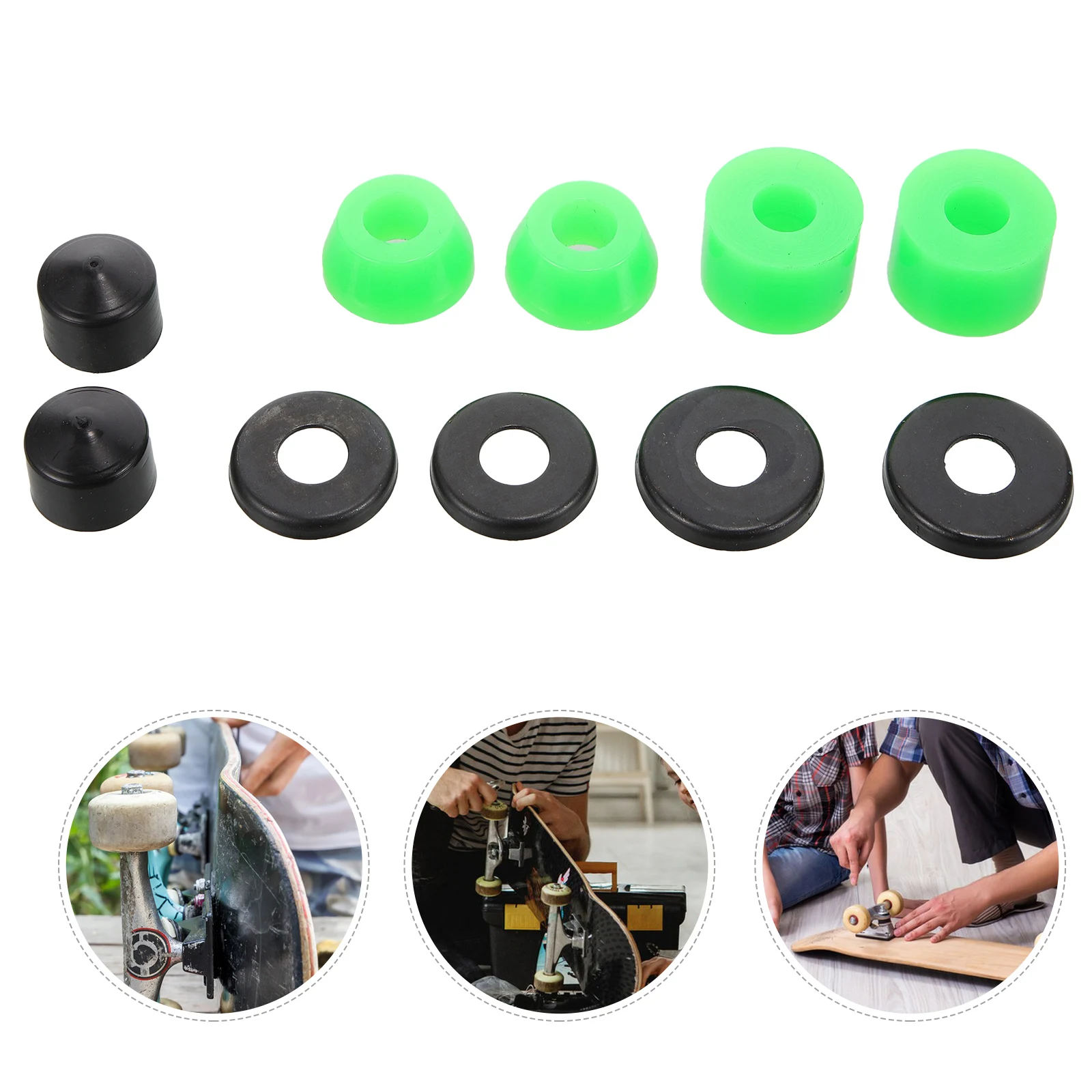 

Shocking Absorber Skateboard Bushings Pu Material Green Truck Replacement Skateboard Hardware