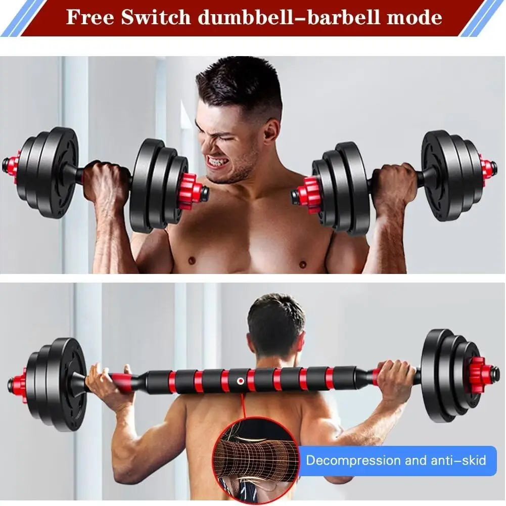 22lb 2-in-1 Adjustable Dumbbell & Barbell Set for Home Exercise & Fitness - view 6