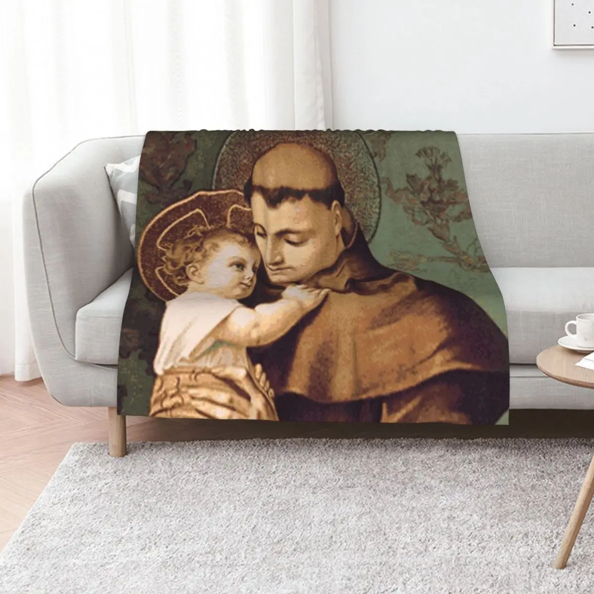 St Anthony of Padua Throw Blanket Heavy Beautifuls Polar christmas gifts Furry bed plaid Blankets