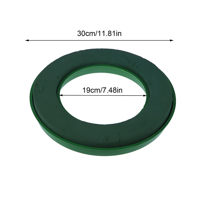 1Pc Round Wreath Base Floral Foam Rings Foam Floral Wreath Flower Arrangements Blocks Hoop Ring Wedding Funeral Supplies