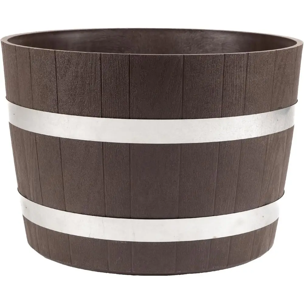 

Кашпо RTS Home Accents Better Barrel Heavy Duty 24 дюйма с эффектом ржавчины, цвет орех