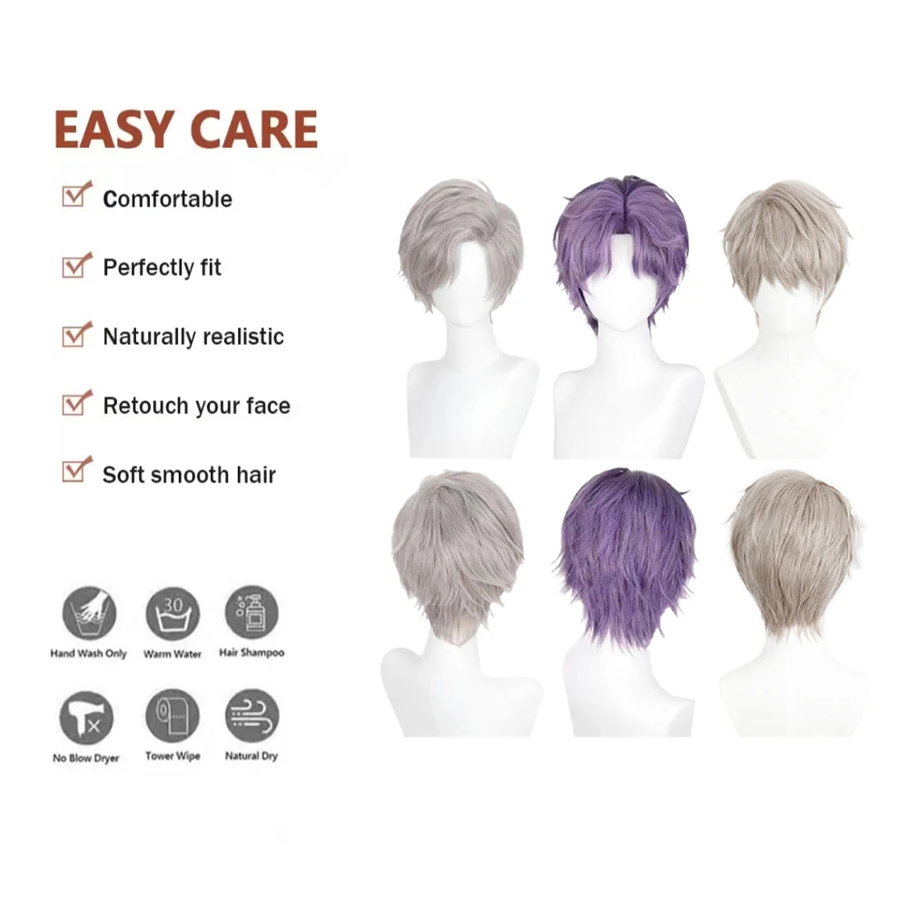 أنيمي لعبة الحب والفضاء العميق رافاييل سيلوس كزيفير تأثيري الشعر الاصطناعية 10 بوصة شعر قصير شعر مستعار رقيق طبيعي مقاومة للحرارة #1