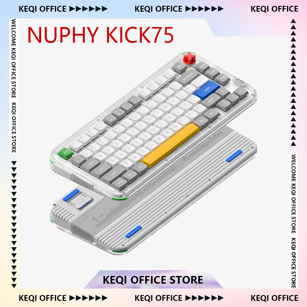 

NuPhy Kick75 Механическая клавиатура Беспроводная Bluetooth 3-режимная RGB 75% раскладка Прокладка с возможностью горячей замены Структура Пользовательская игровая клавиатура Подарки