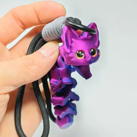 3D Printed Cute Fox Ornament Model with Multiple Joints Movable ,beautiful Eyes, Hanging Rope Room Decoration Accessories Gifts