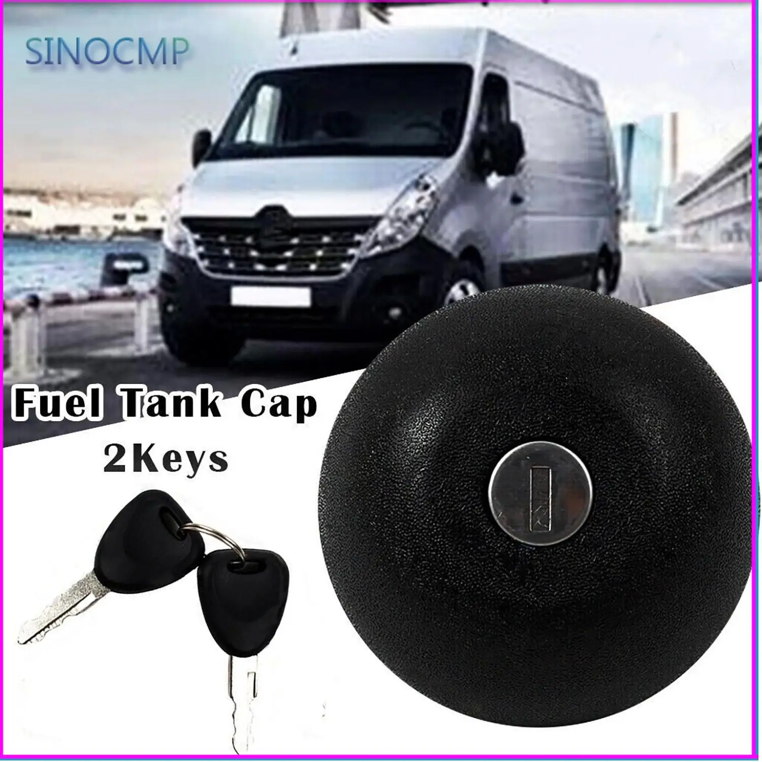 

3Pcs Front Fuel Tank Cap Lock with 2 Keys 7701471585 247525 For Dacia Opel Movano Renault For Nissan Interstar Renault Car Parts