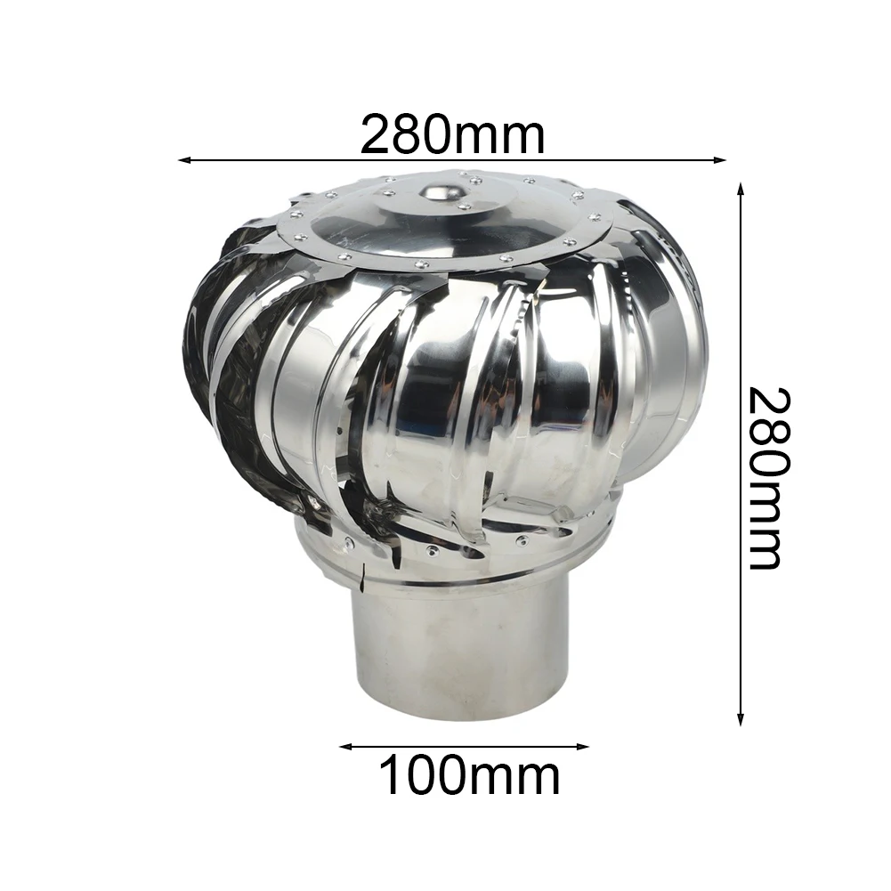 Non Powered Stainless Steel Roof Ventilation Exchanger Wind Cap Rotating Ventilator For Industrial Building Duct Air Flow Tool