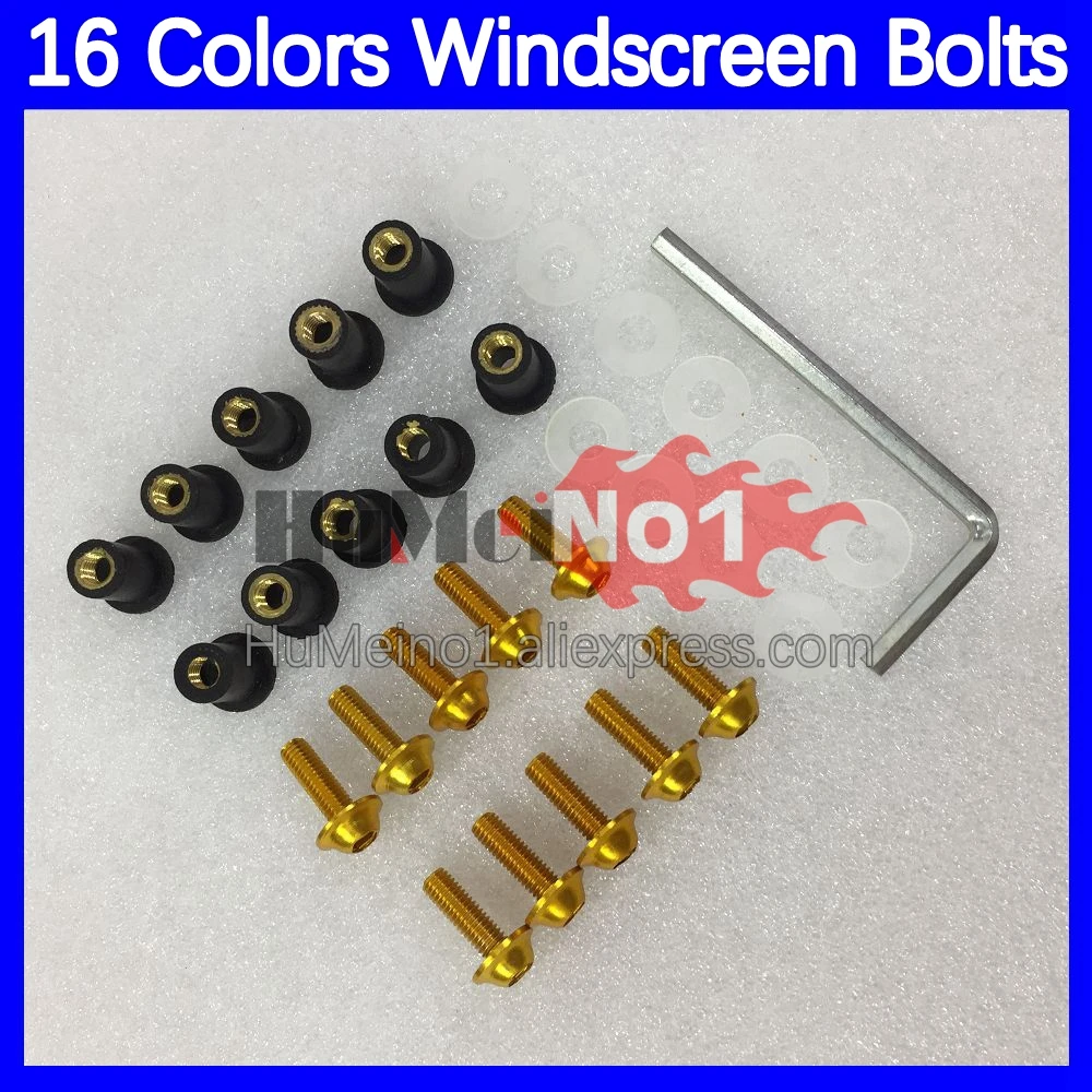 31pcs Motorcycle Windscreen Bolts For YAMAHA Thundercat YZF 600R YZF600R 04 05 06 07 2004 2005 2006 2007 Windshield Screws Nuts