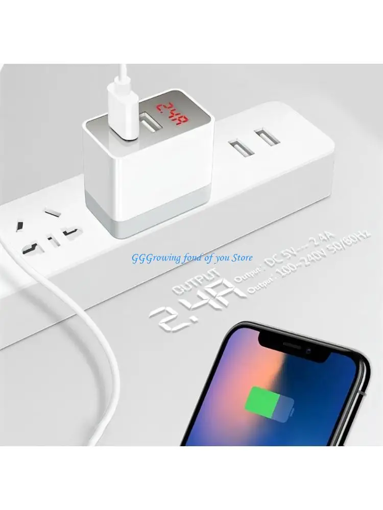 

H9EB 2 Port USB -зарядный блок USB Adapter Adapter Fast Зарядка 2.4a Power Adapter USB стеновой штекер кирпичный блок для