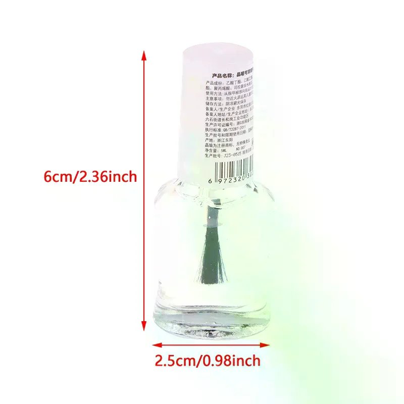 6ml Accessory Health Transparent Top Coat Clear Enhance Glitter Nail Polish Art Armor Oil No-bake Long-lasting Quick-drying
