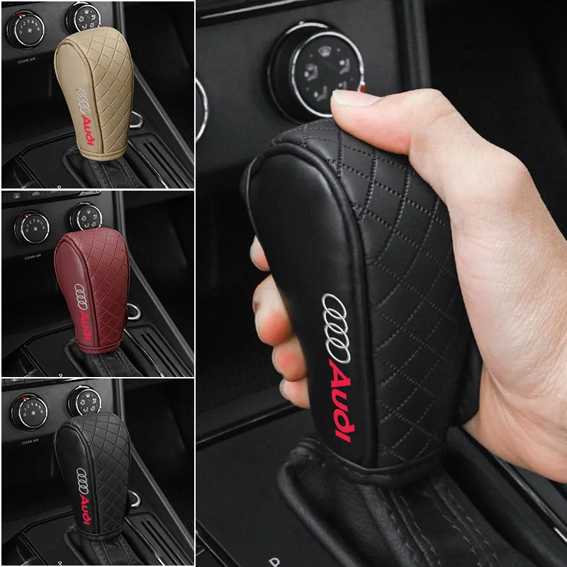 

1Pcs Car Badge Shift Handle Covers Non-Slip Change Lever Gearshift Cover For Audi A4 A3 A5 A6 A7 A8 Q3 Q5 Q7 Q8 B5 B6 B7 B8 B9