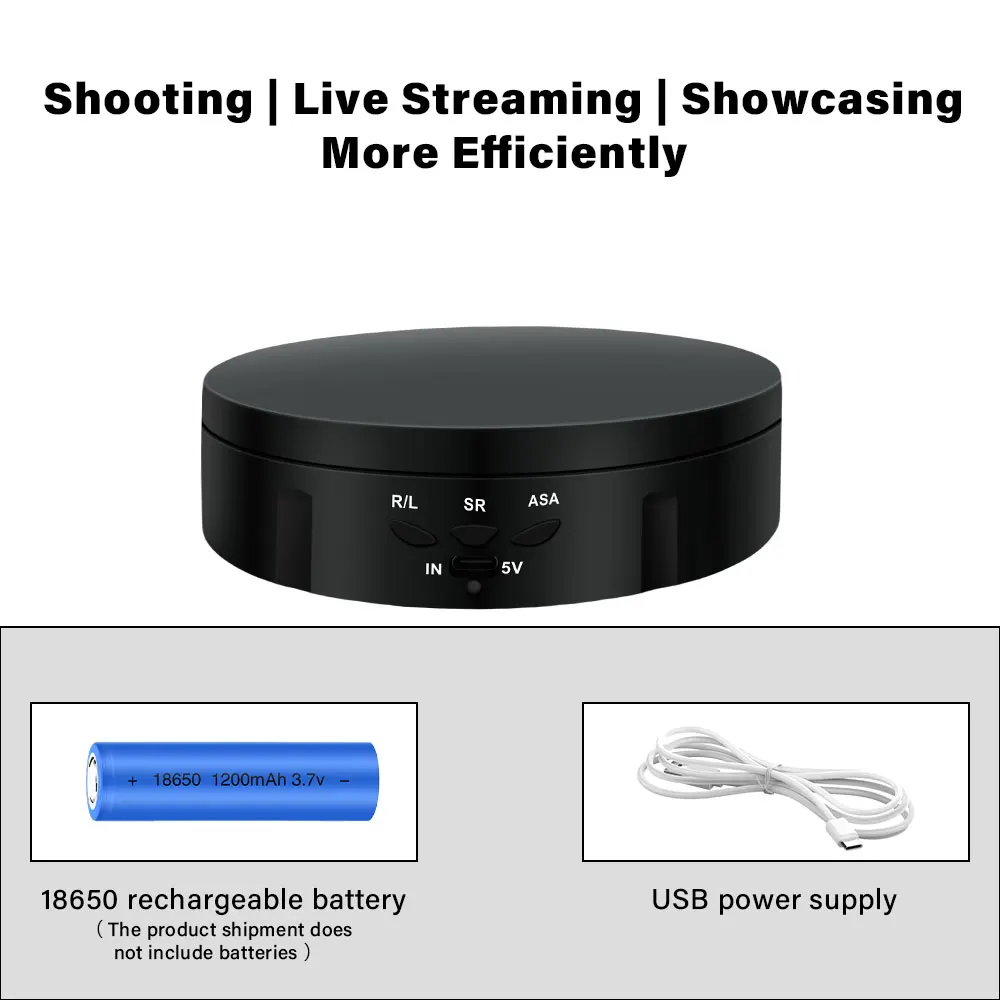 Motorisierter drehbarer Spiegelständer, 360-Grad-Drehteller, Schmuckhalter, USB-Stromversorgung, drehbares Schießen, drei Geschwindigkeiten – Detail 17