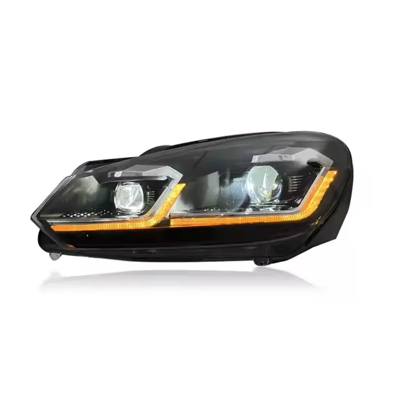 Auto Upgraded Style Headlight For VW Volkswagen Golf 6 Hot Sale Front Light Sliver Line Headlamp High Quality LED Headlamp