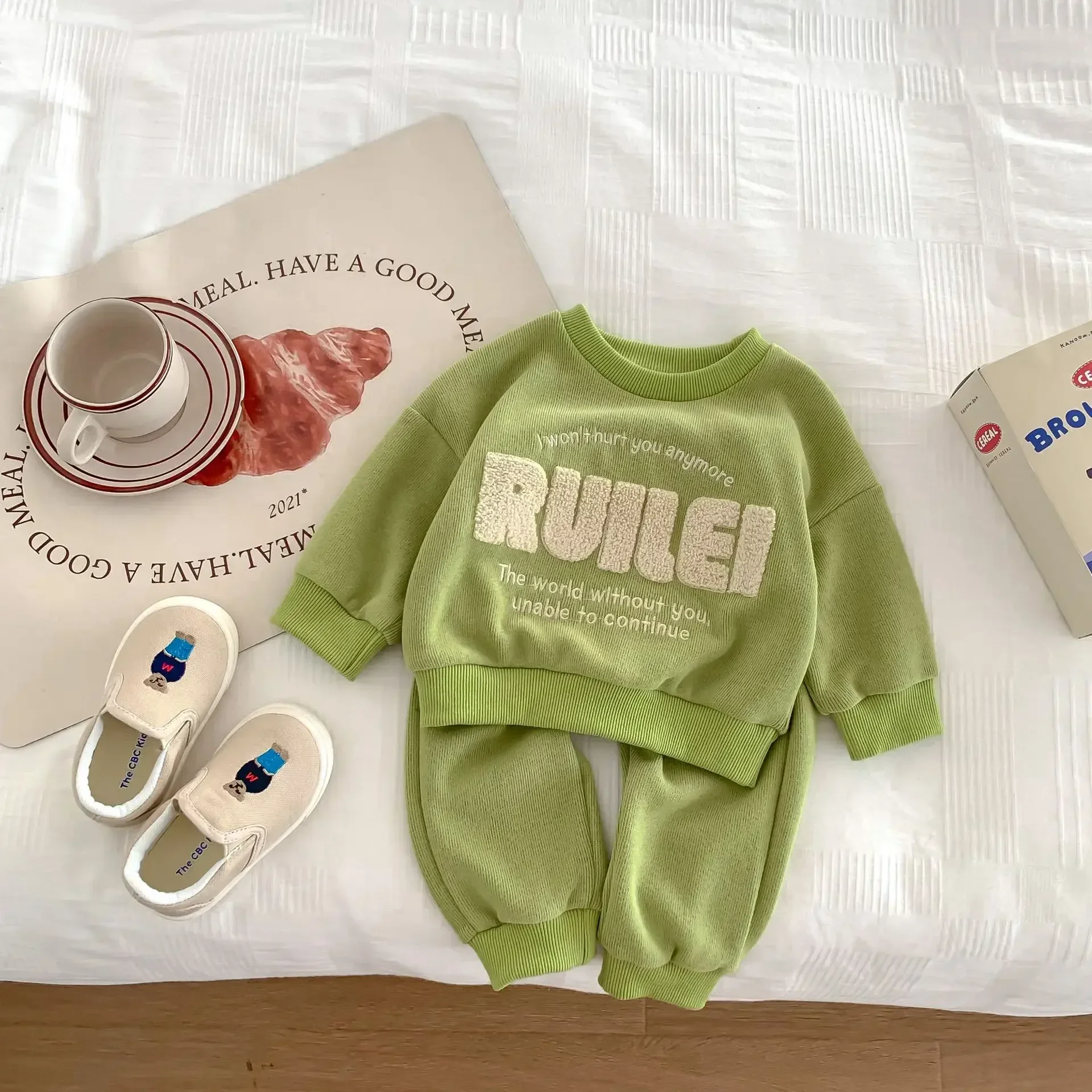 

Autumn Spring Baby Long Sleeve Clothes Set Letter Print Toddler Girl Boy Sweatshirt + Pants Two Piece Outfits Newborn Clothing