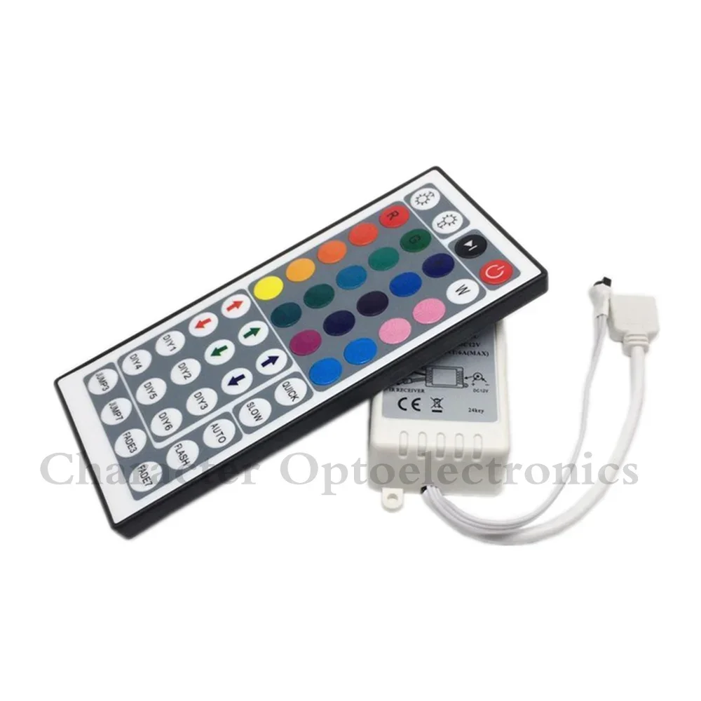 5PCS 44 Keys Dual Connectors IR Remote RGB Controller Output DC12V 2 Ports Dimmer For 3528 5050 SMD RGB LED Strip light Control