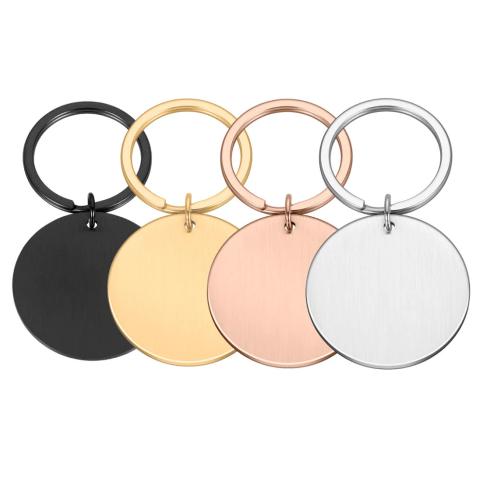 Wholesale 10PCS Stainless Steel Round Dog ID Tag Blank Pendants For Necklaces Custom DIY Jewelry Making Keychain Dog Tag