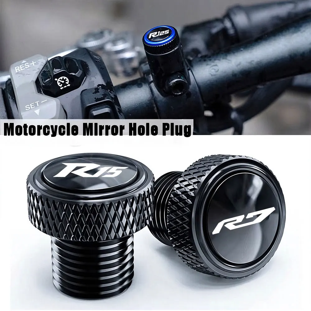 Motorcycle Aluminum Mirror Hole Plug Screws Bolt Accessories For YAMAHA YZF R7 R15 R125 YZFR7 YZFR15 YZFR125