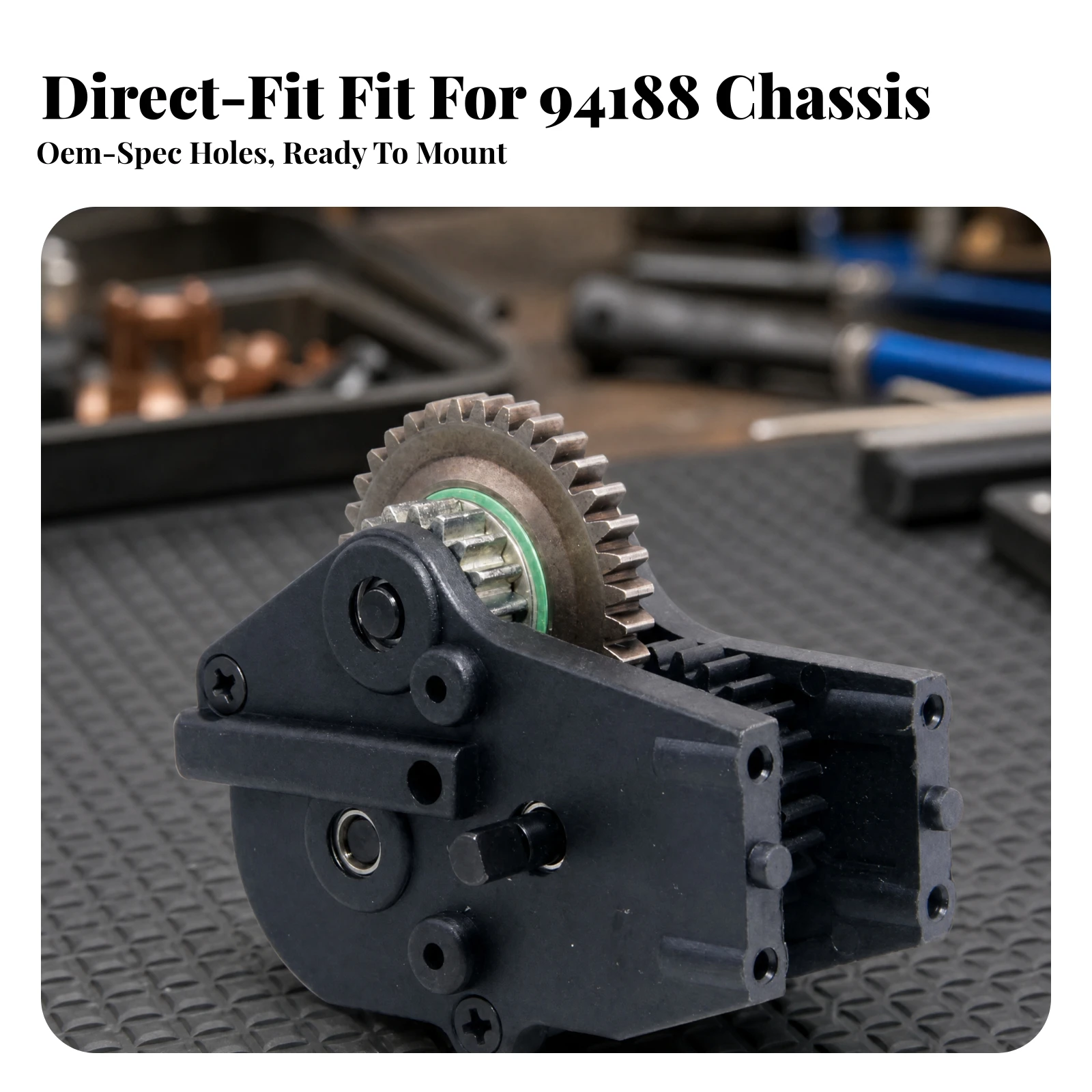 Transmission Case Assembly with Metal Gears Sturdy HSP 94188 Mid Transmission Case Assembly Center Gear Gearbox High Quality
