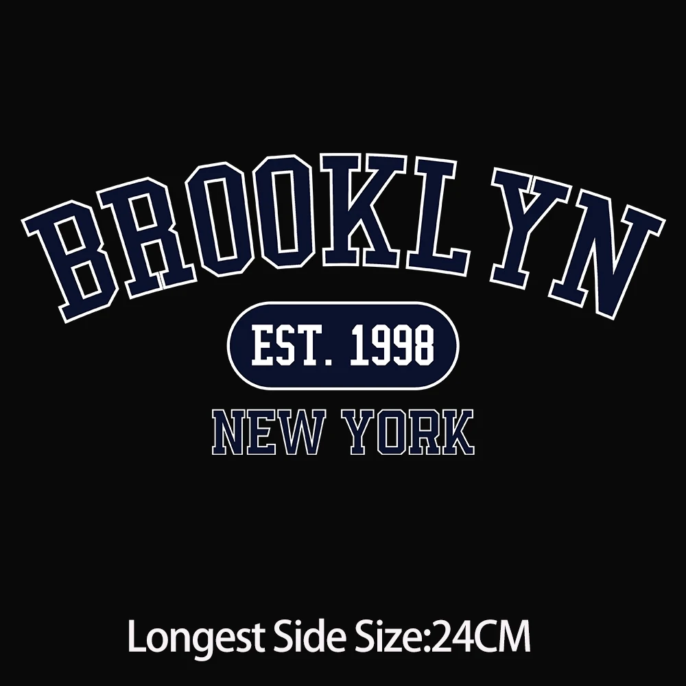 BROOKLYN American City Name Pattern, Iron On Patches Heat Transfer t-Shirt Parches Ropa Diy Heat-Adhesive Clothing Patches